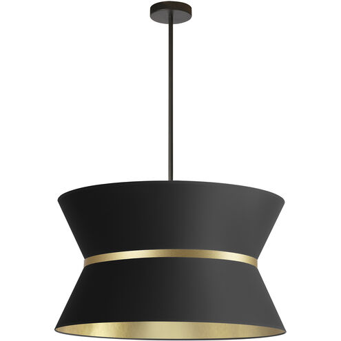 Caterine 4 Light 24 inch Matte Black Chandelier Ceiling Light in Black/Gold Jewel Tone