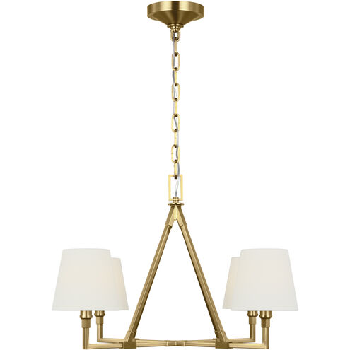 C&M by Chapman & Myers Perth 4 Light 31 inch Burnished Brass Chandelier Ceiling Light