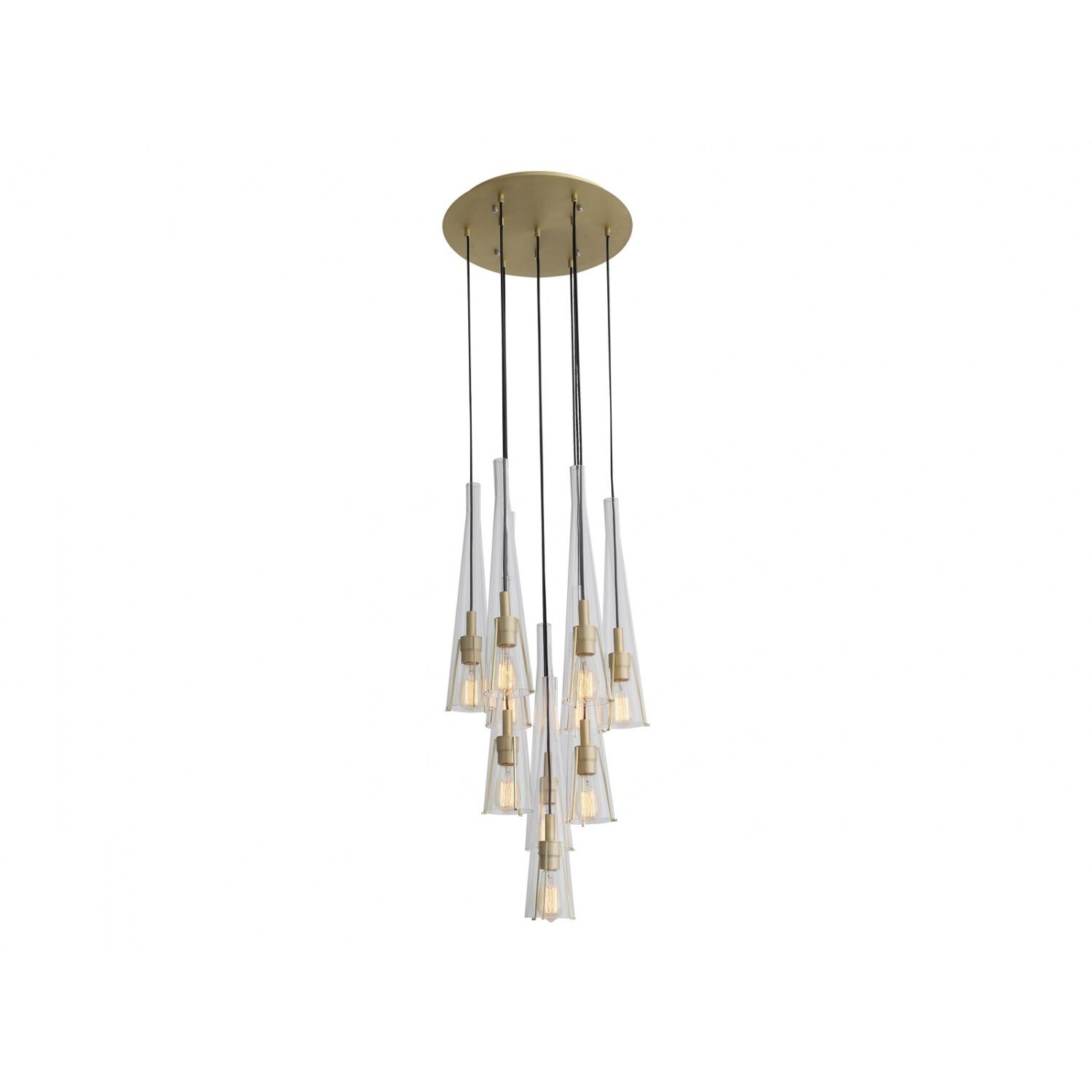 Abbey Park 10 Light 18 inch Brushed Brass Multi Port Pendant Ceiling Light