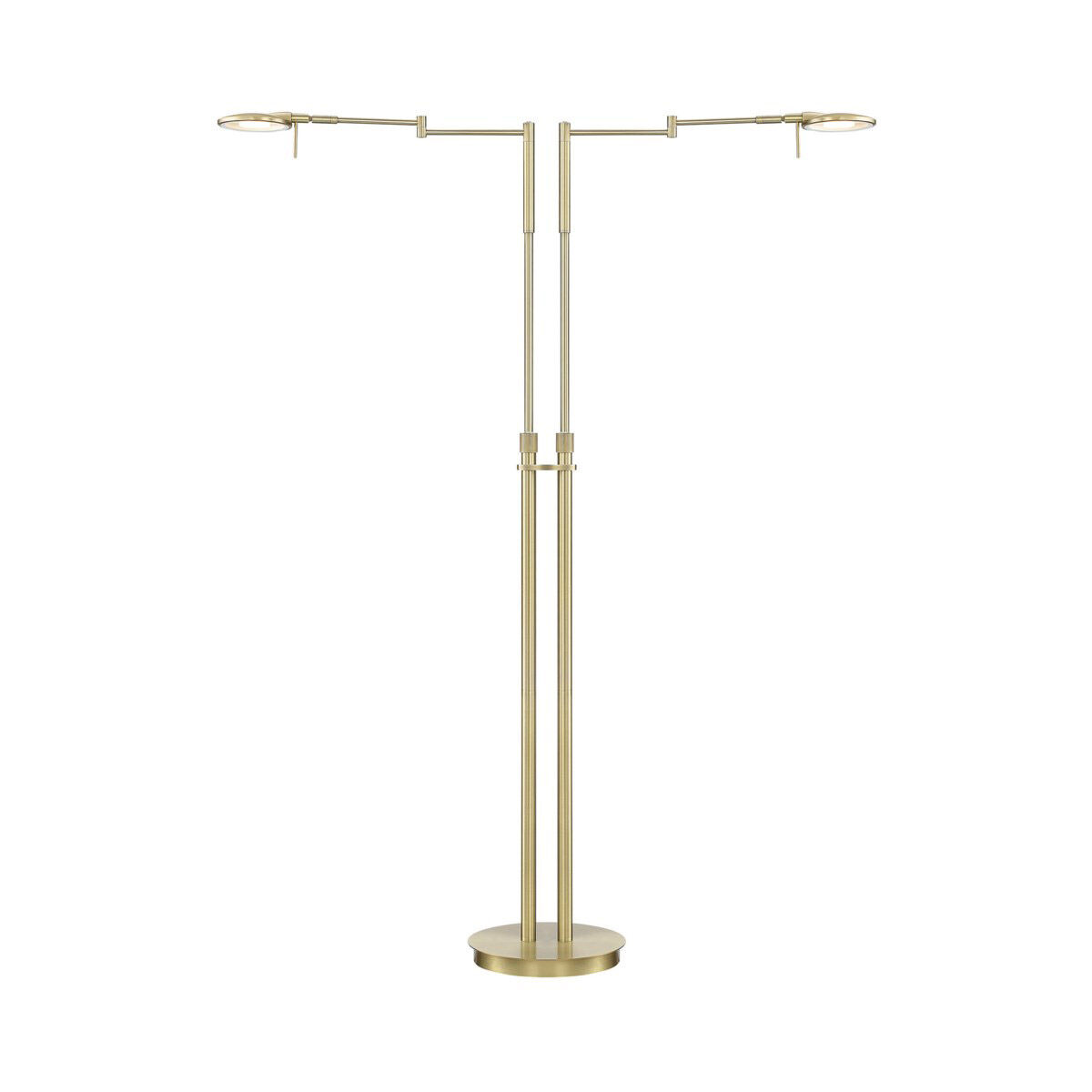 Dessau Turbo 40 inch 10 watt Satin Brass Floor Lamp Portable Light