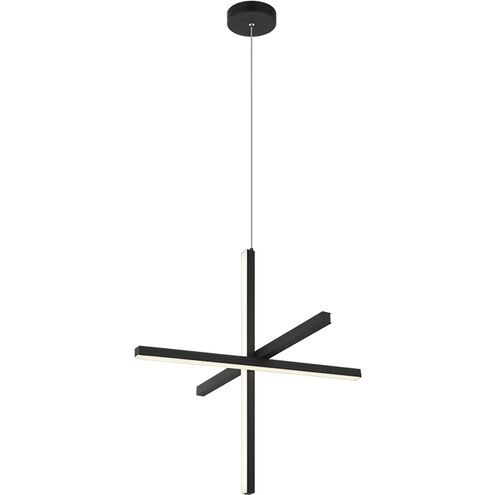 Crosley 3 Light 24 inch Matte Black Pendant Ceiling Light