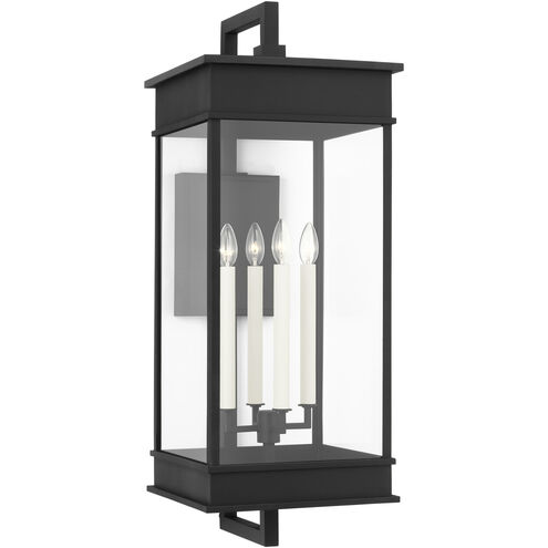 C&M by Chapman & Myers Cupertino 4 Light 35.13 inch Textured Black Outdoor Wall Lantern