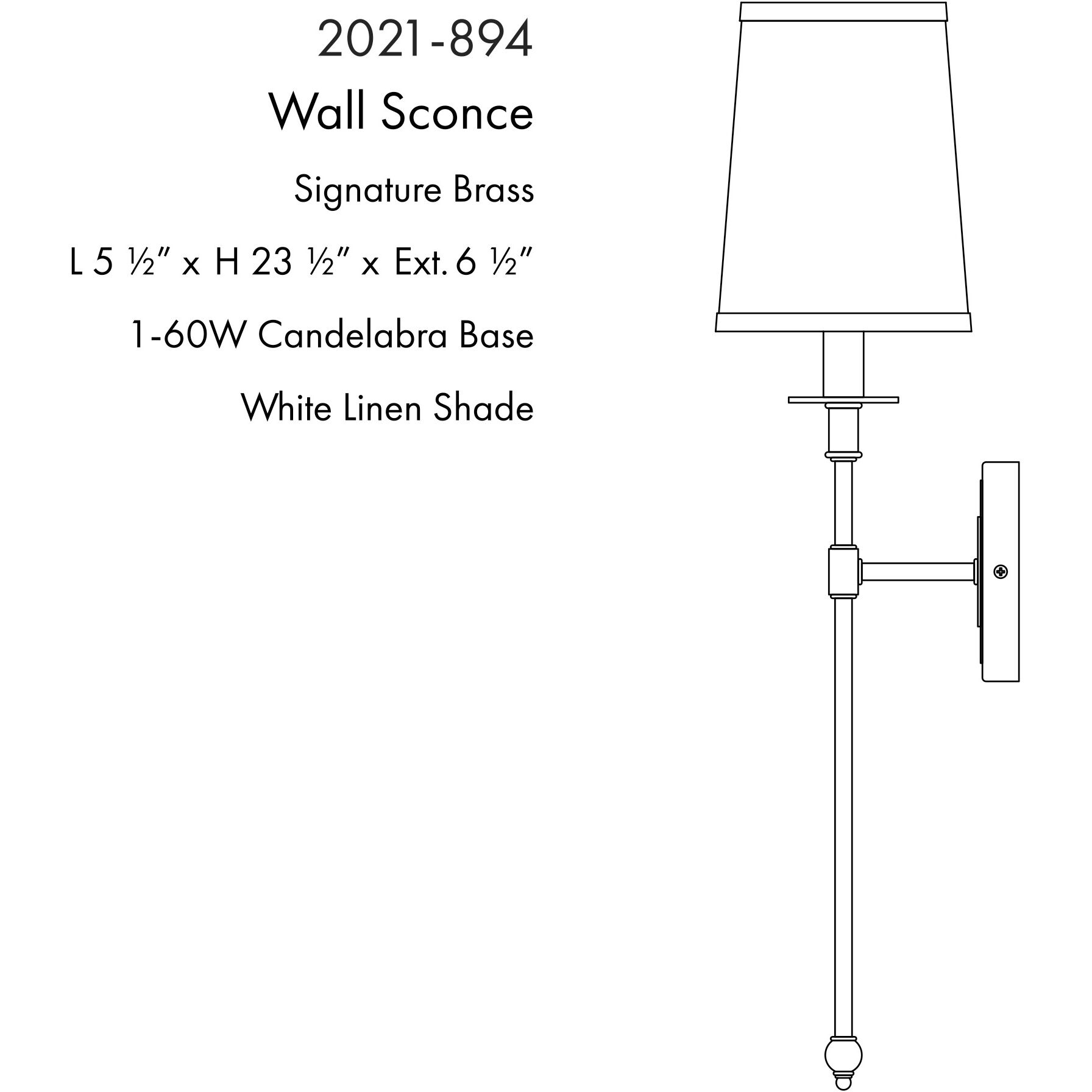 Calera 1 Light Signature Brass Wall Sconce Wall Light