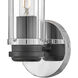 Masthead 1 Light 4.75 inch Chrome with Black Vanity Light Wall Light
