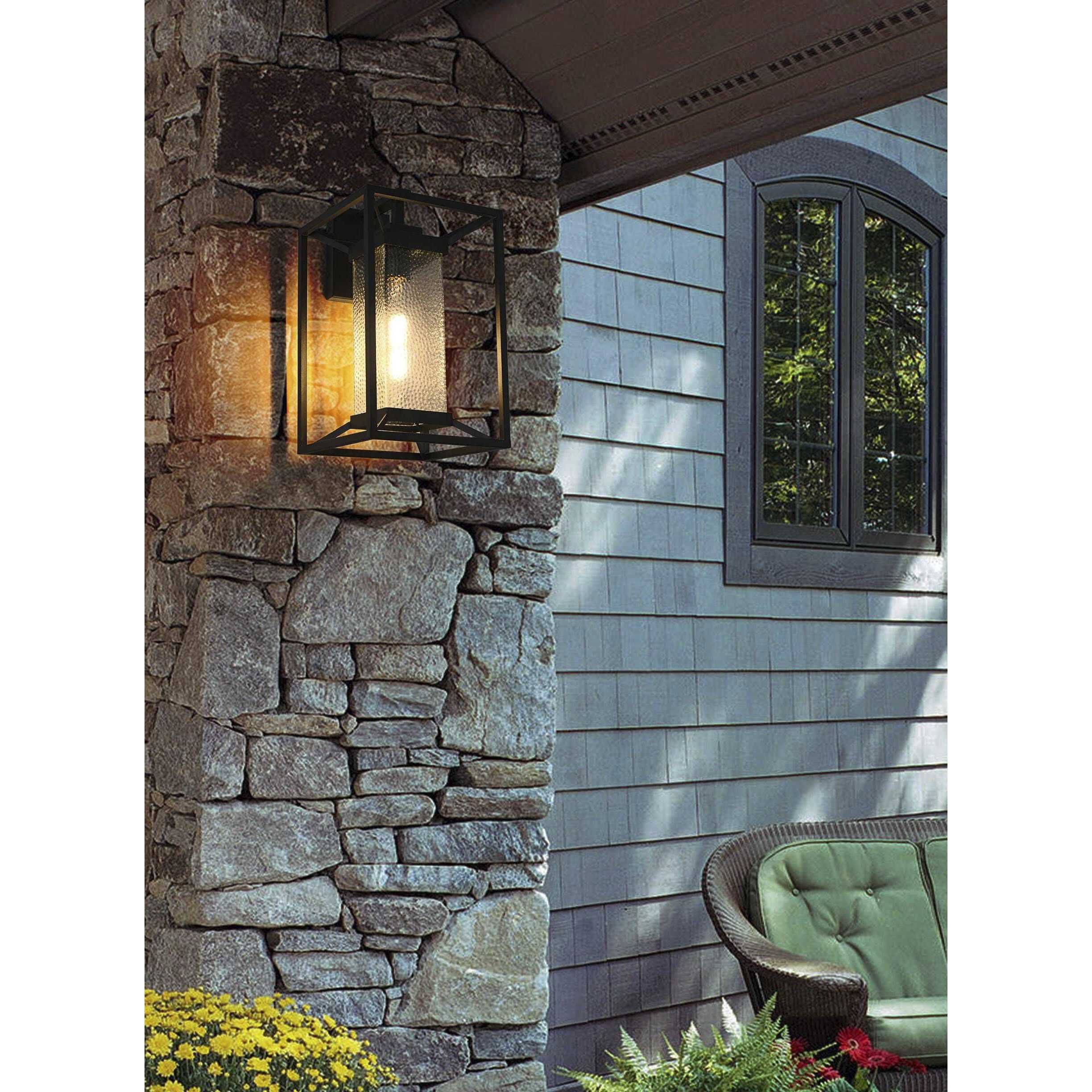 Morse 1 Light 16 inch Black Outdoor Wall Sconce