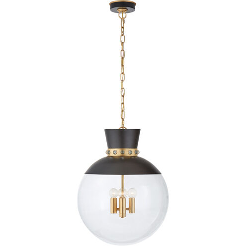 Julie Neill Lucia 4 Light 18 inch Matte Black and Gild Pendant Ceiling Light, Large