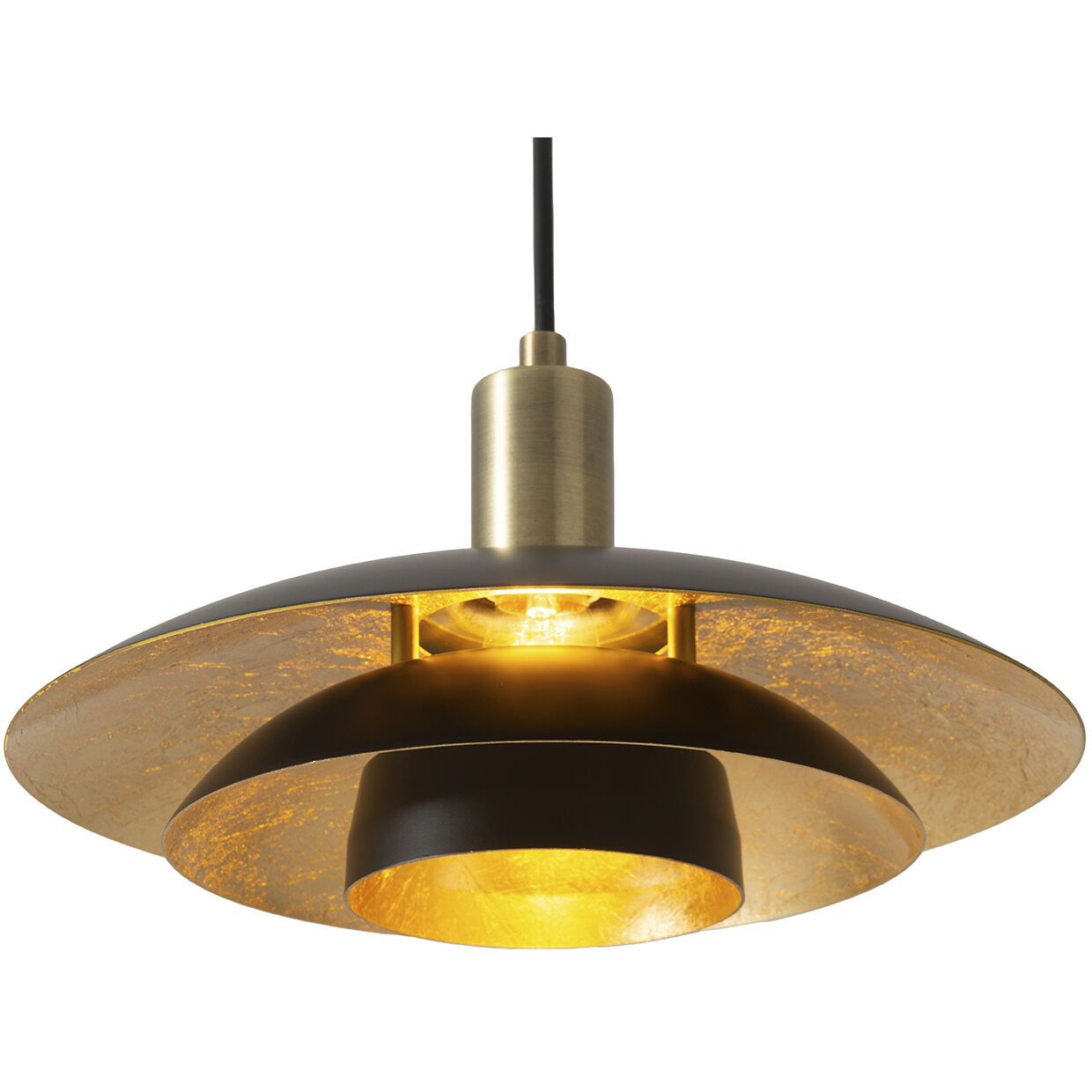 Rancho Mirage LED 12 inch Matte Black and Weathered Brass Pendant Ceiling Light, Small