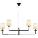 Alora Mood Bridgette 4 Light 29.5 inch Matte Black/White Linen Chandelier Ceiling Light in White Linen Shade