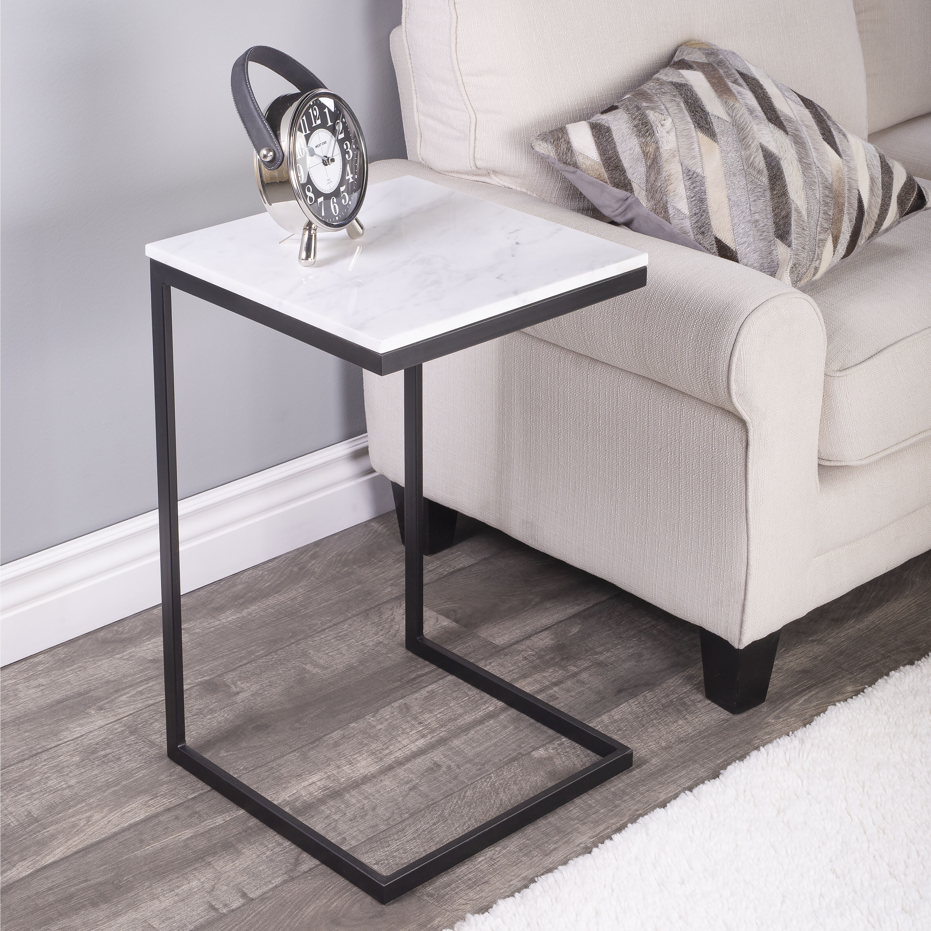 Butler Loft Lawler Black Metal & Marble 24 X 14 inch Black Accent Table