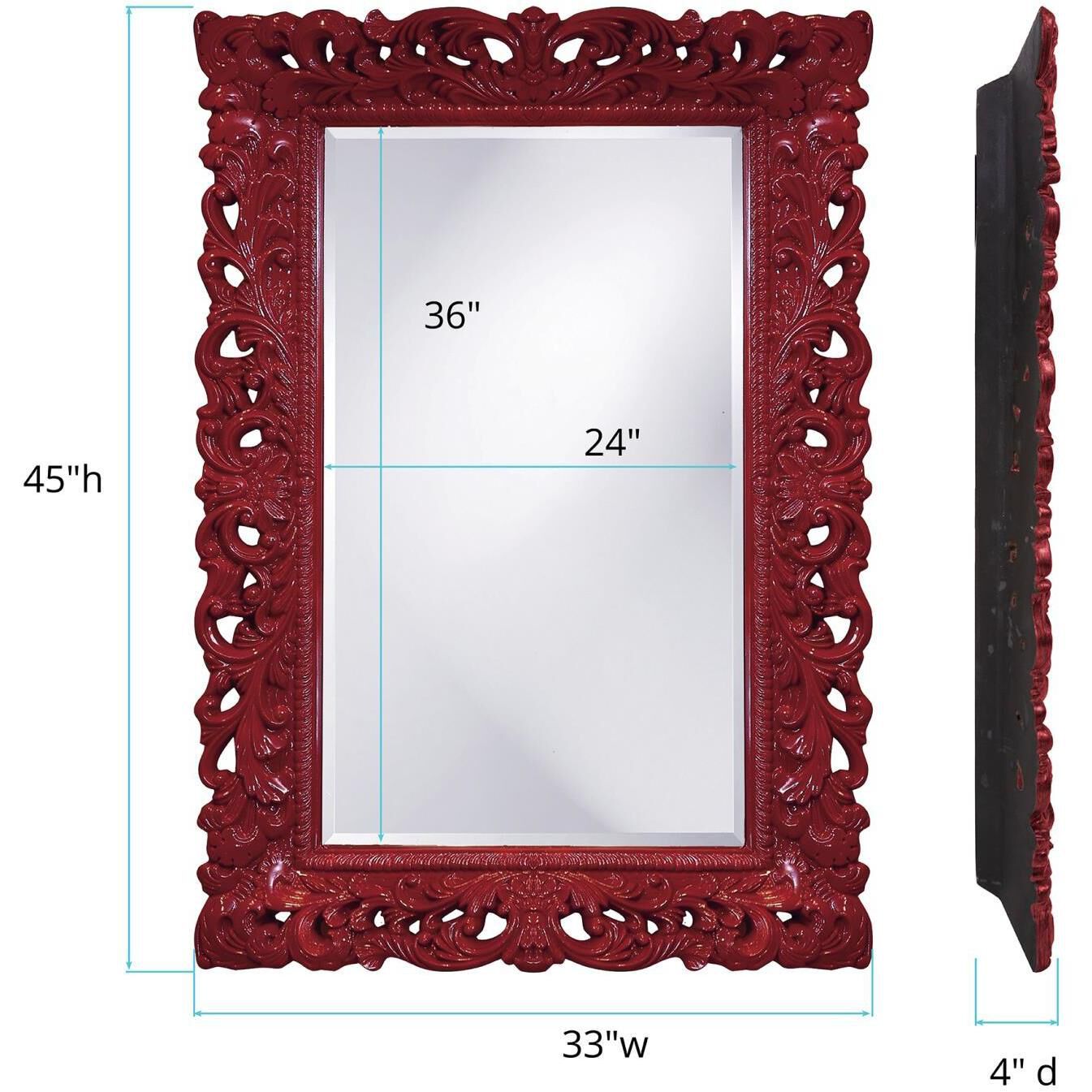 Barcelona 45 X 33 inch Burgundy Mirror