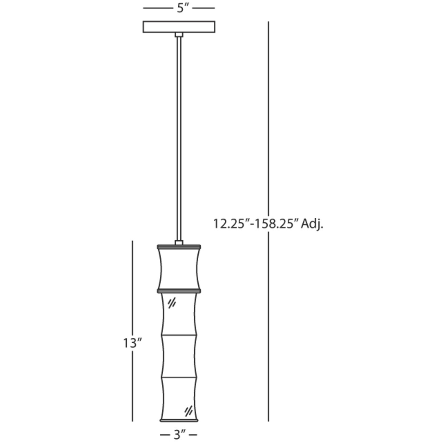 Kane 1 Light 5 inch Jungle with Modern Brass Pendant Ceiling Light