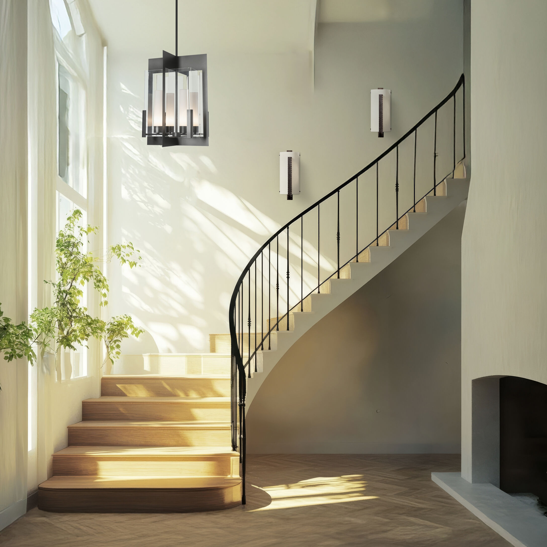 Summit 4 Light 22.6 inch Black Hanging Lantern Ceiling Light in Clear