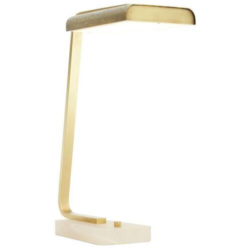 Genevieve 20.5 inch 10.00 watt Antique Brass and White Desk Lamp Portable Light