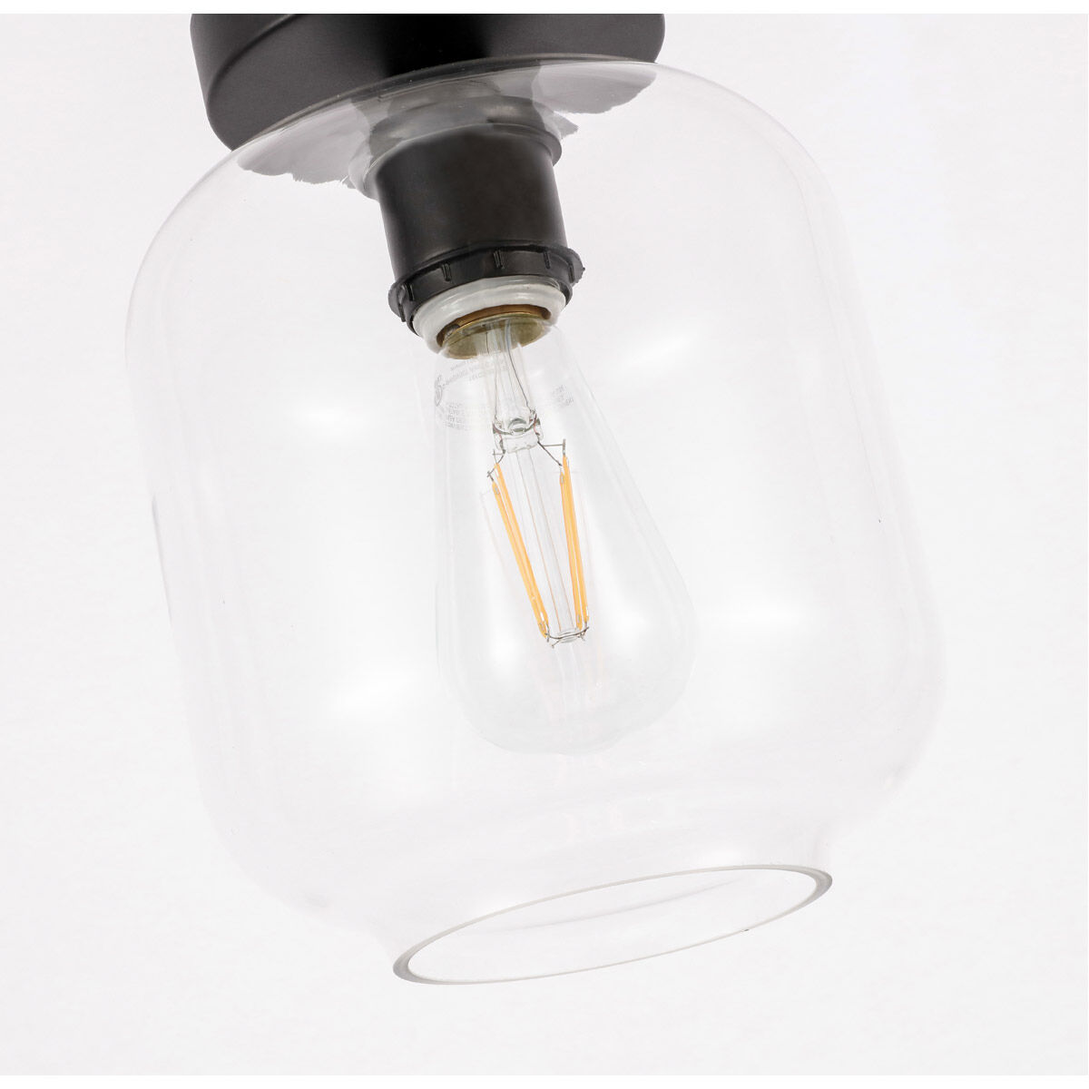 Collier 1 Light 7 inch Black Flush Mount Ceiling Light