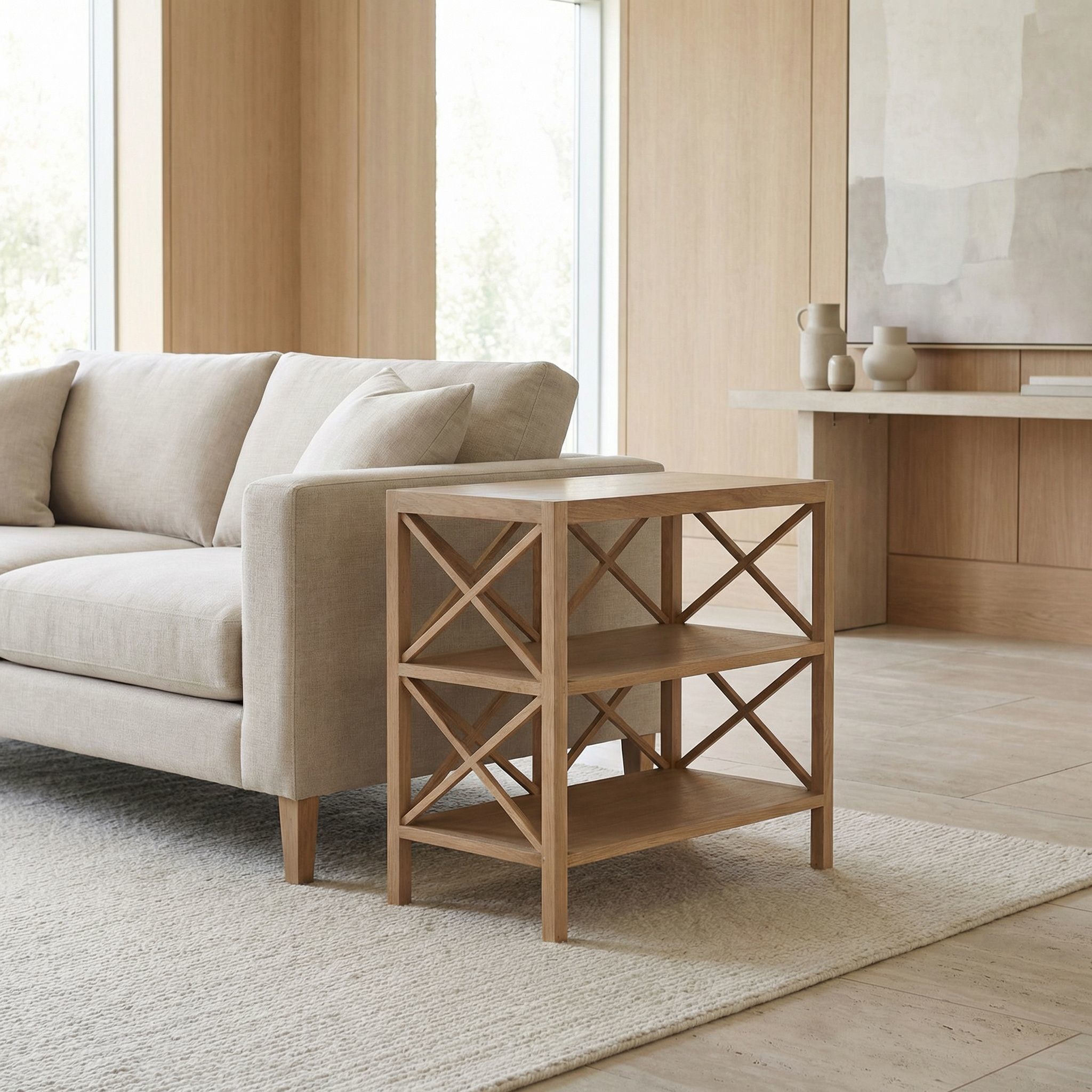 Nikolai 31.5 X 30 inch White Oak Side Table