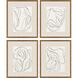 Linear Composition Green and Beige and Multi and Neutral Framed Art