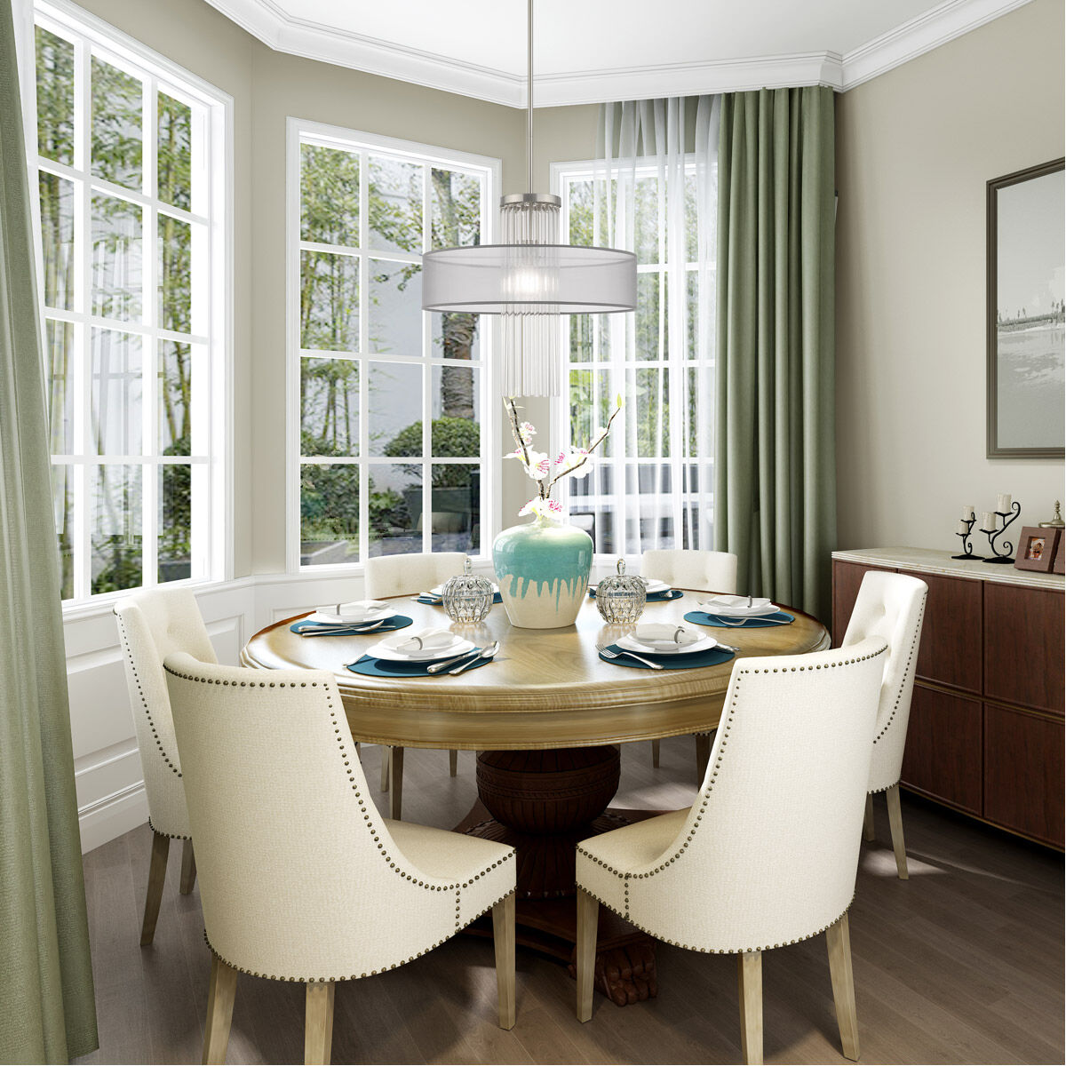 Alexis 1 Light 20 inch Brushed Nickel Pendant Chandelier Ceiling Light