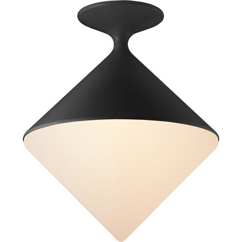 AERIN Sarnen LED 13.25 inch Matte Black Flush Mount Ceiling Light, Small