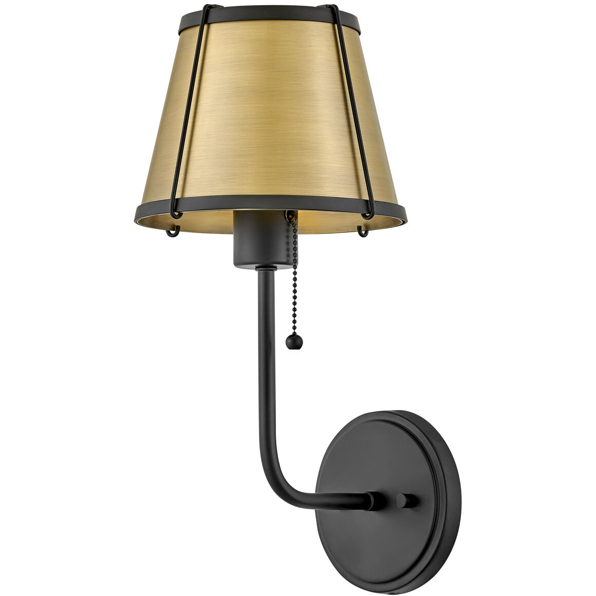 Clarke 1 Light 7.25 inch Black with Lacquered Dark Brass accents Sconce Wall Light