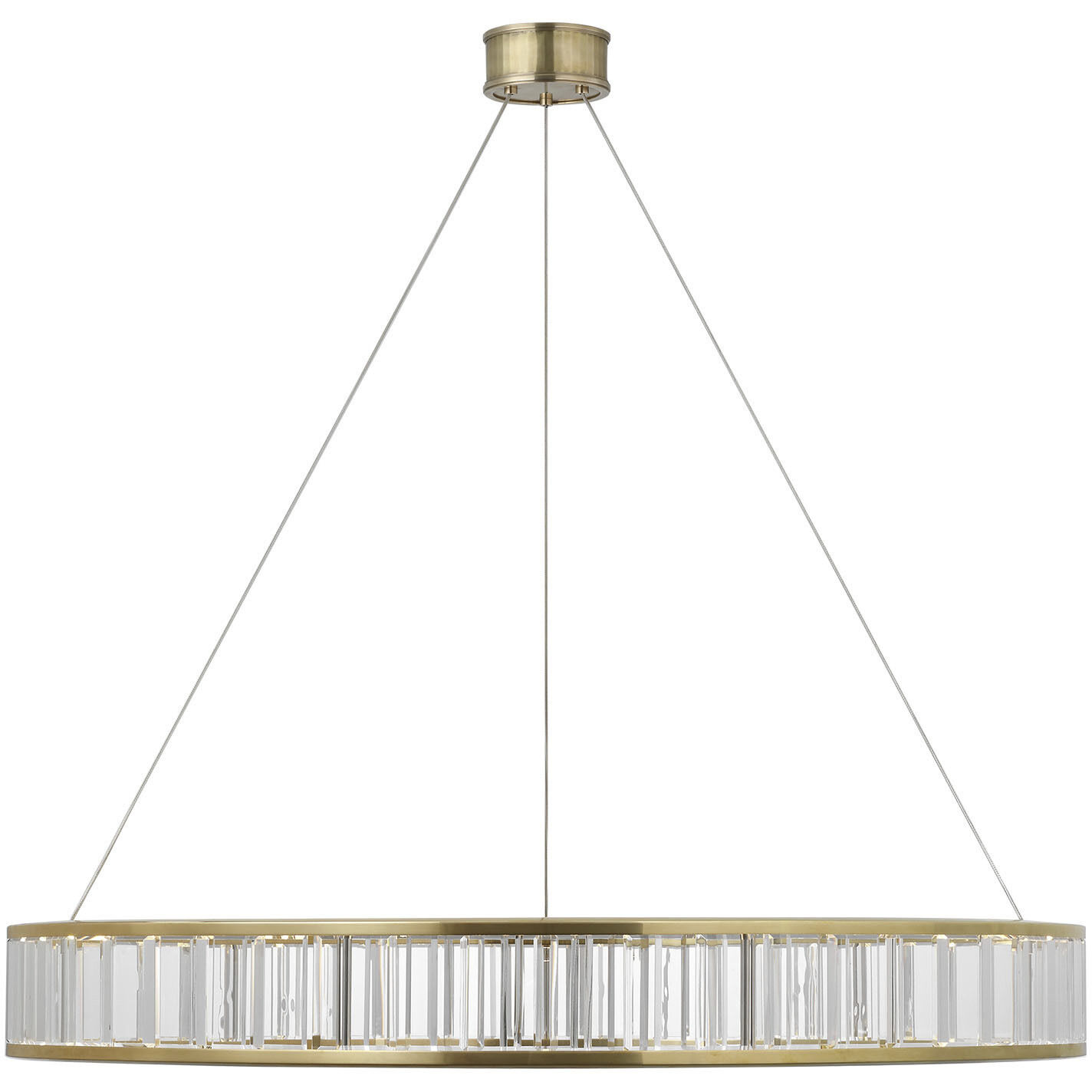 Chapman & Myers Iterna LED 40 inch Antique-Burnished Brass Ring Chandelier Ceiling Light in Crystal