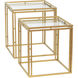 Antique Gold 19.7 X 17.7 inch Clear Glass Accent Table