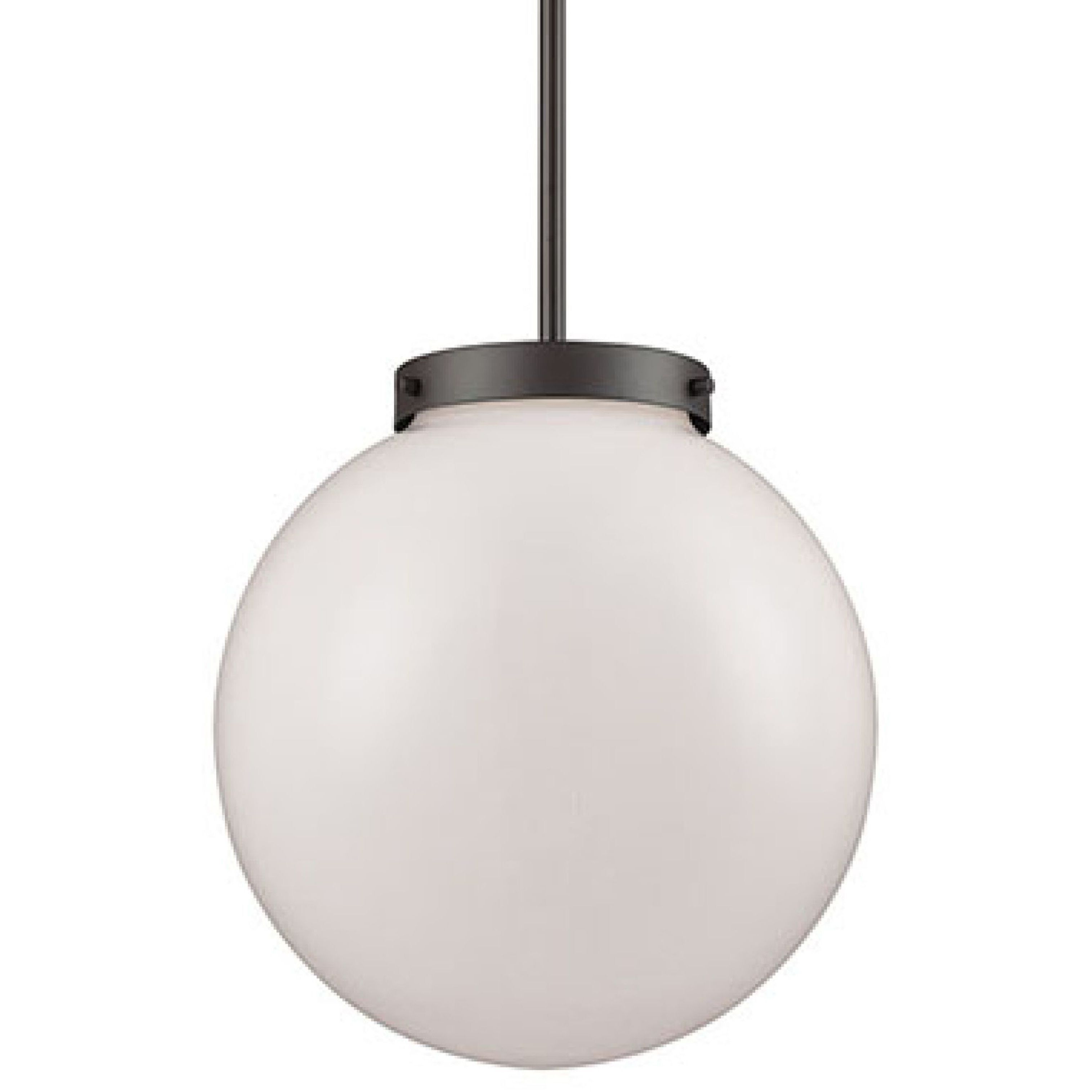 Beckett 1 Light 12 inch Oil Rubbed Bronze Mini Pendant Ceiling Light in White Glass