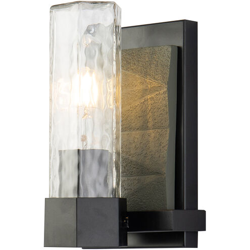 Navarre 1 Light 6 inch Black+Grey Bath Light Wall Light