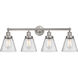 Cone 4 Light 33.5 inch Brushed Satin Nickel Bath Vanity Light Wall Light