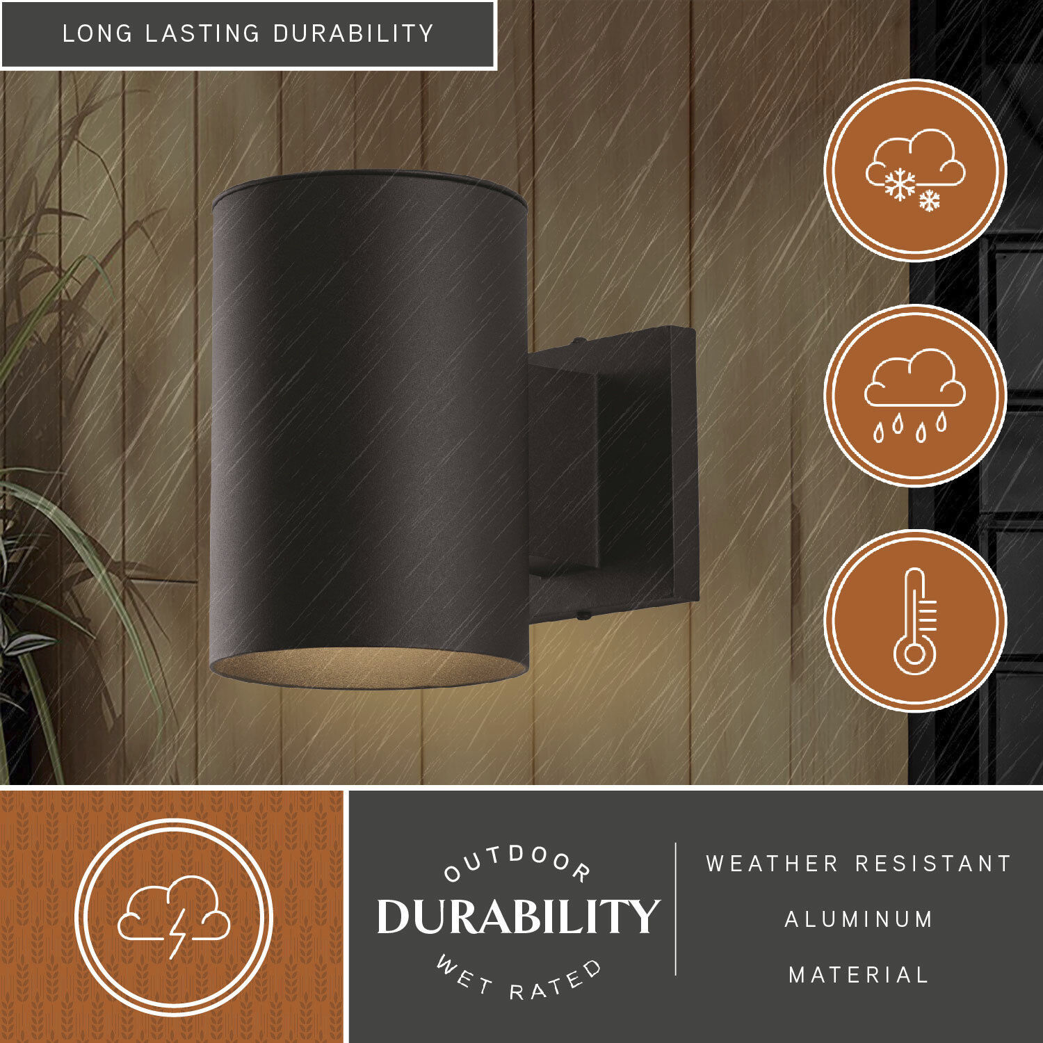 Chiasso LED 7.25 inch Textured Black Outdoor Wall