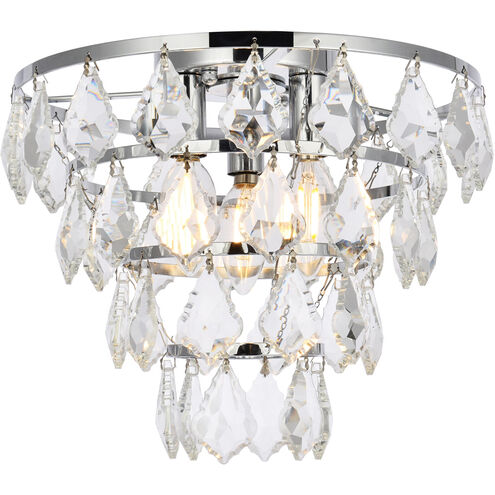 Ella 3 Light 12 inch Chrome Flush Mount Ceiling Light