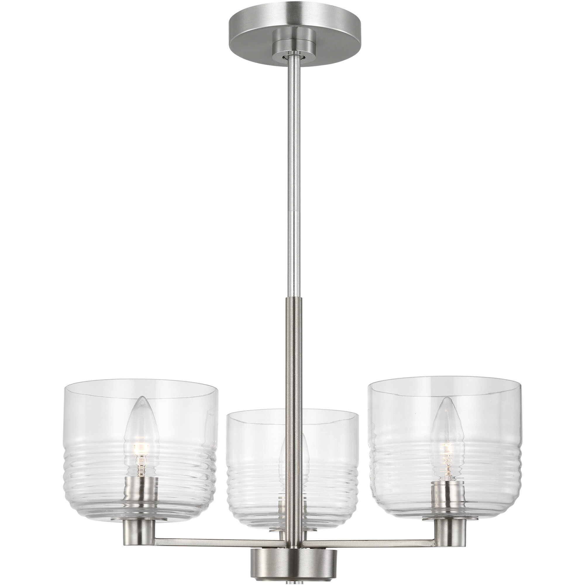 Drew & Jonathan Lochdale 3 Light 17.88 inch Brushed Nickel Chandelier Ceiling Light, Small