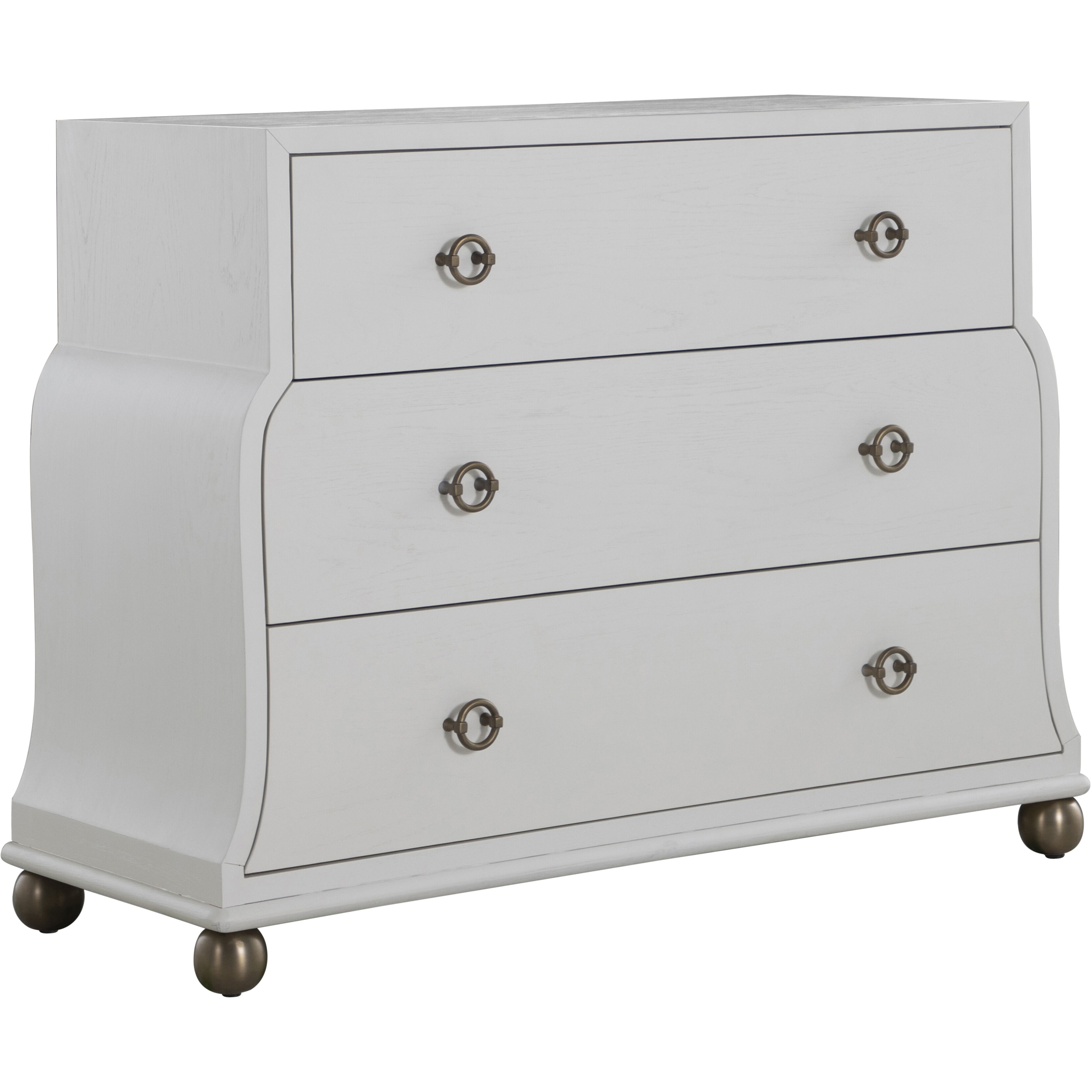 Pearl Ivory White and Satin Brass Chest