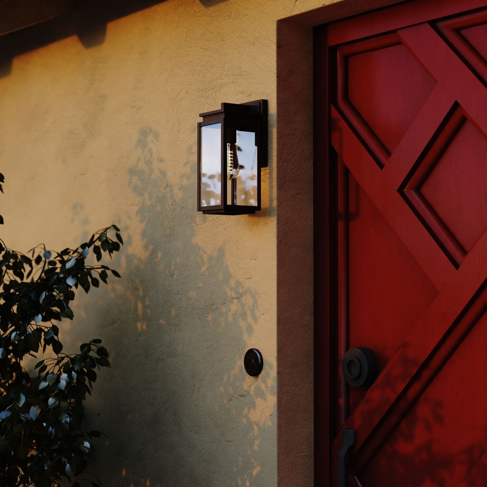 Uptown 1 Light 12.5 inch Matte Black Outdoor Wall Lantern