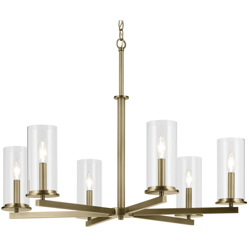 Crosby 6 Light Natural Brass Chandelier Ceiling Light