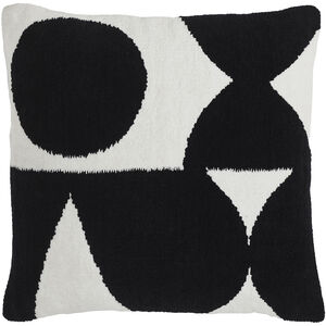 Mauro 20 inch Black and Off-White Indoor Pillow