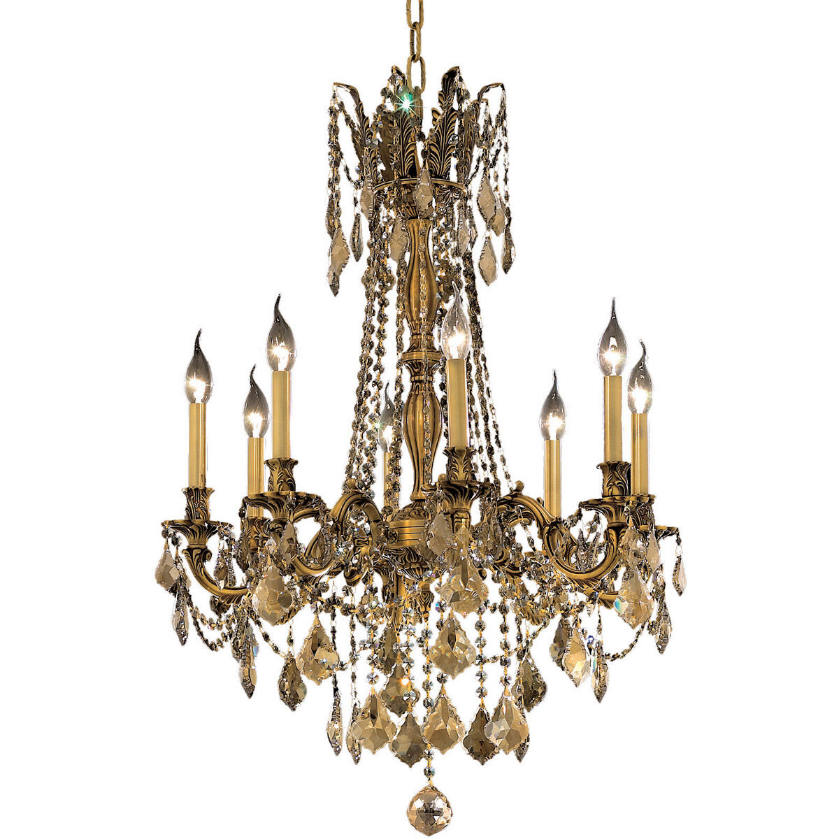 Rosalia 8 Light 24 inch French Gold Dining Chandelier Ceiling Light in Golden Teak, Royal Cut
