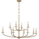 Atella 12 Light 48 inch Ashen Gold Chandelier Ceiling Light