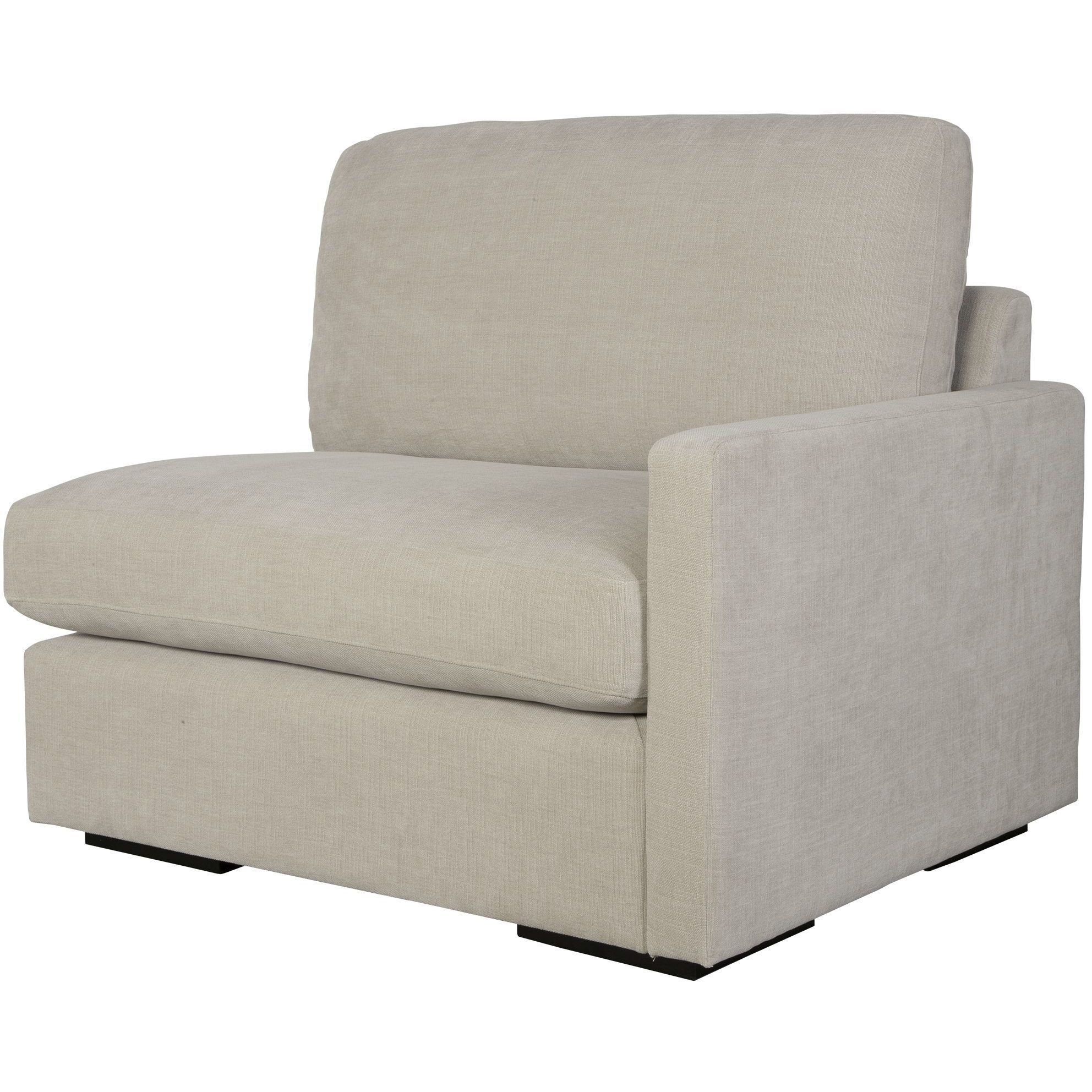 Refuge Light Sand Polyester Sofa, Right Arm Facing