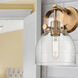 Pilaster II Bell Sconce Wall Light in Brushed Brass, Seedy Glass