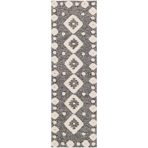 Cherokee 96 X 30 inch Black/Cream Rugs