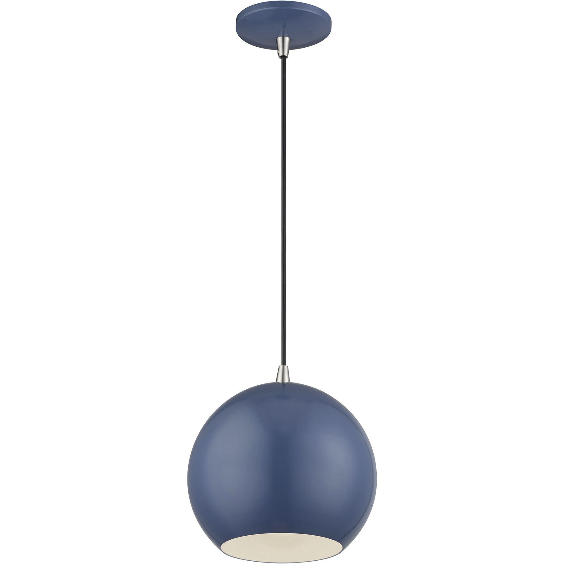 Kuppola 9.25 inch Ocean Blue with Brushed Nickel Accents Pendant Ceiling Light, Globe