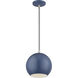 Kuppola 9.25 inch Ocean Blue with Brushed Nickel Accents Pendant Ceiling Light, Globe