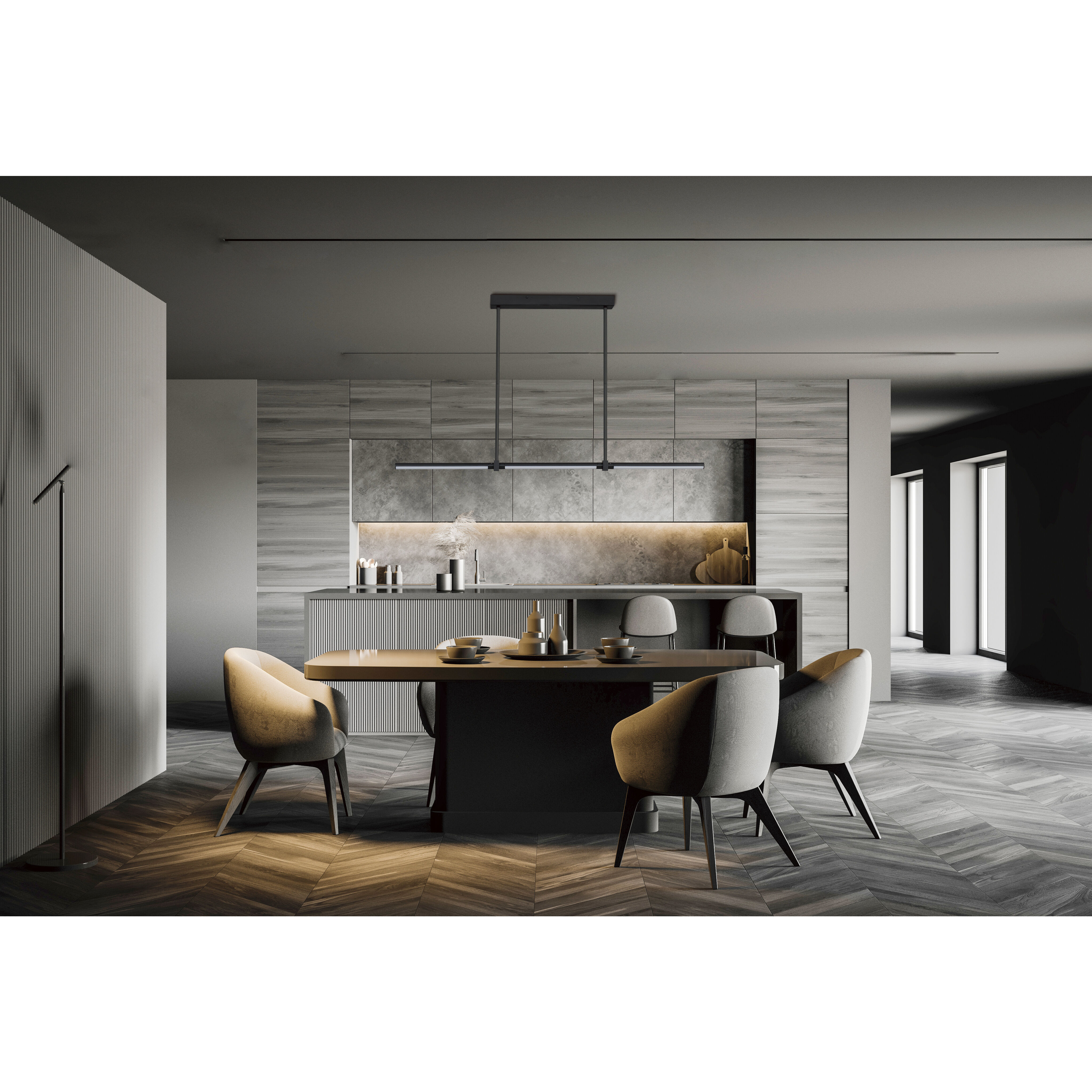 Dorian LED 47.5 inch Black Linear Pendant Ceiling Light