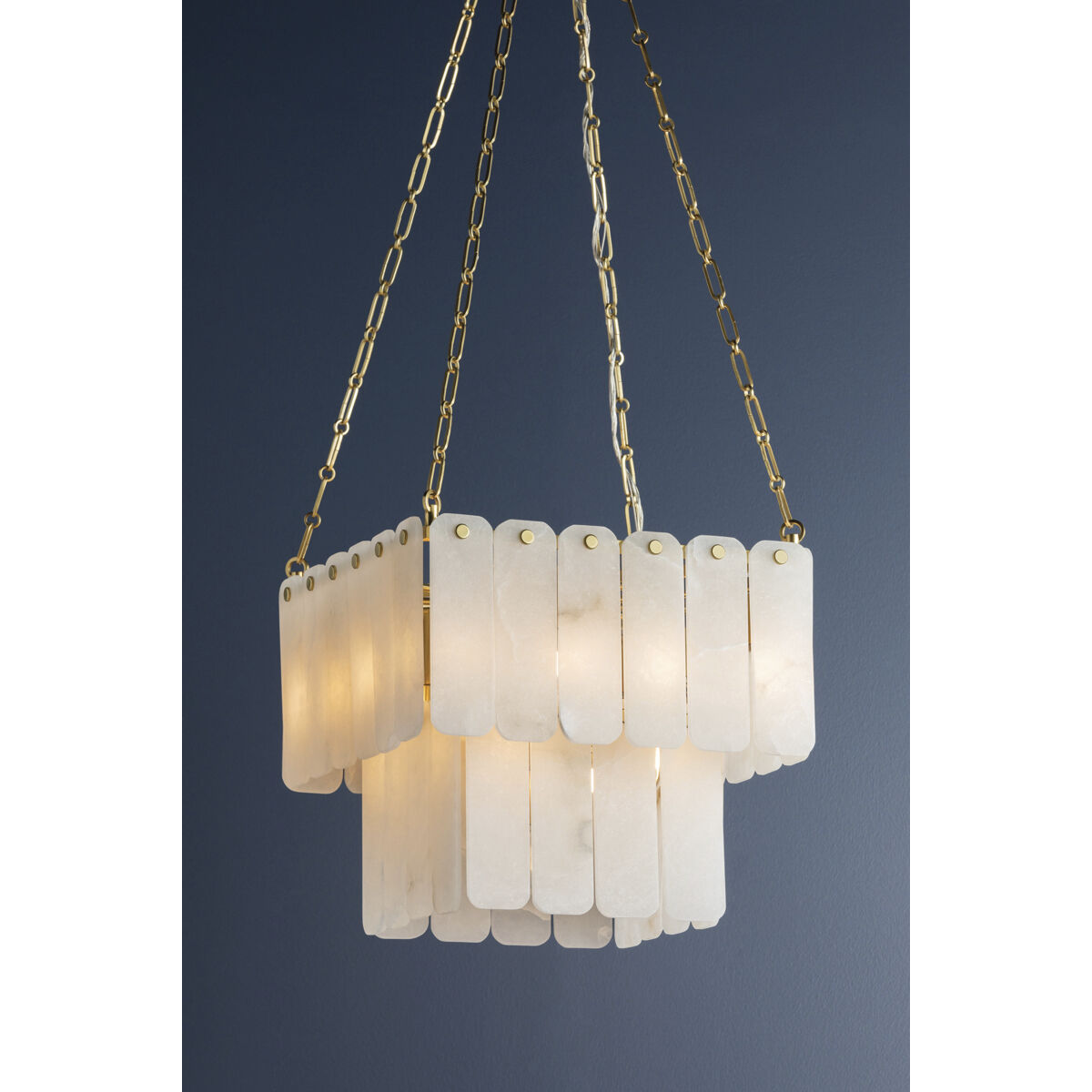 Moissanite 17 Light 20 inch Aged Brass Chandelier Ceiling Light