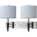 Hotel 2 Light 24 inch Brushed Steel and Black Wall Lamp Wall Light