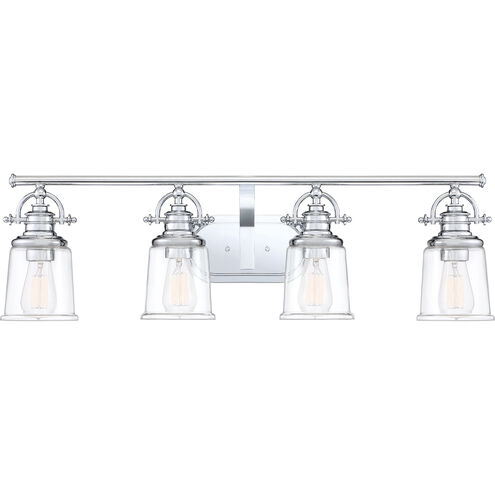 Grant 4 Light 32 inch Polished Chrome Bath Light Wall Light, Extra Large