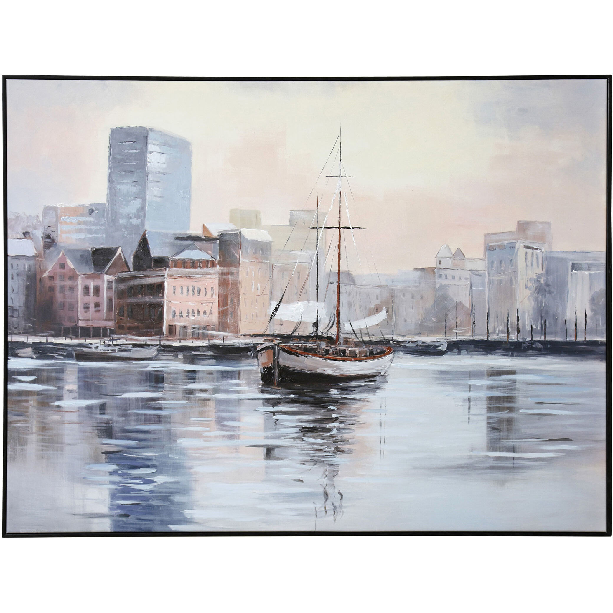 Cameron Multi - White and Blue and Black and Brown Wall Art