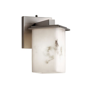 LumenAria 1 Light 7 inch Brushed Nickel Wall Sconce Wall Light in Square with Flat Rim