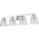 Analia 4 Light 36 inch Chrome Vanity Wall Light