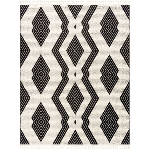 Azilal 122.05 X 94.49 inch Black/Ivory Machine Woven Rug in 8 x 10, Rectangle